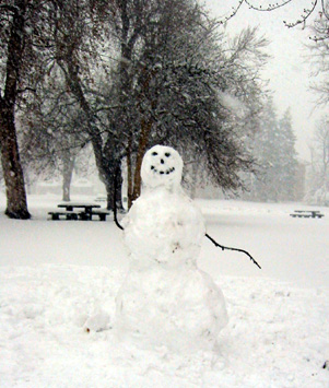 When Mother Nature gives you snow, make snowmen!